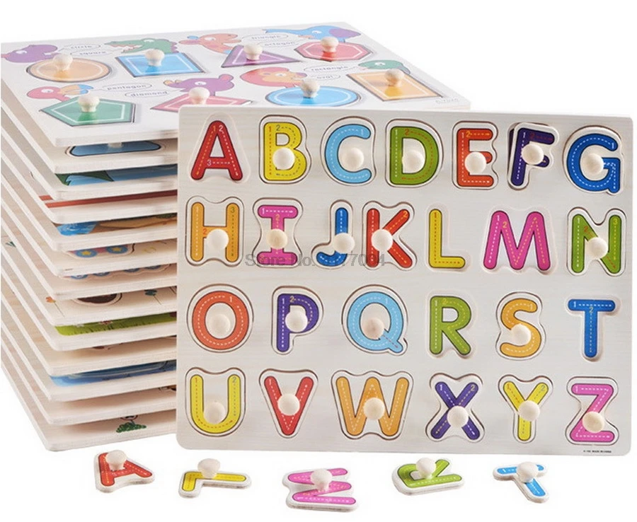 DHL 50 шт. Монтессори Деревянные головоломки/ручной захват доски Набор Обучающие