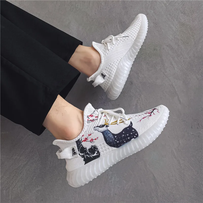 

Crane Deer Tiger Men's Spring New Soft-soled Shoes Wild Coconut Sneakers Casual Shoes Breathable
