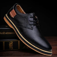 dm58 2021 new men oxford genuine leather dress shoes brogue lace up flats male casual shoes footwear loafers men big size 39 45