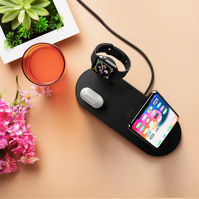 Wireless Charging Mobile Phone Charger Station 3IN1 Multi Function Charging Stand with Type-c for Iphone for Airpods for Iwatch