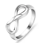 USTAR простые геометрические бесконечности серебряного цвета кольца для женщин классические модные ювелирные изделия кольца на палец женские кольца аксессуары для вечеринок