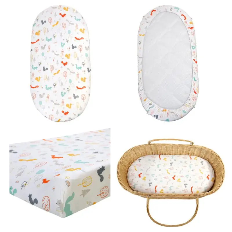

Baby Diaper Changing Pad Cartoon Printed Cradle Cover Newborn Mattress Crib Sheet Bedding