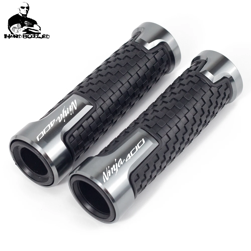 

7/8'' 22MM CNC Aluminum Motorcycle Accessories Handle Grips Motorbike Handlebar Ends For Kawasaki NINJA 400 With Logo NINJA 400