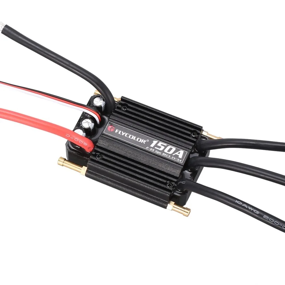 FLYCOLOR 2-6S 120A150A водонепроницаемый бесщеточный ESC Регулятор скорости для RC лодки с BEC 5,5 V/5A система водяного охлаждения