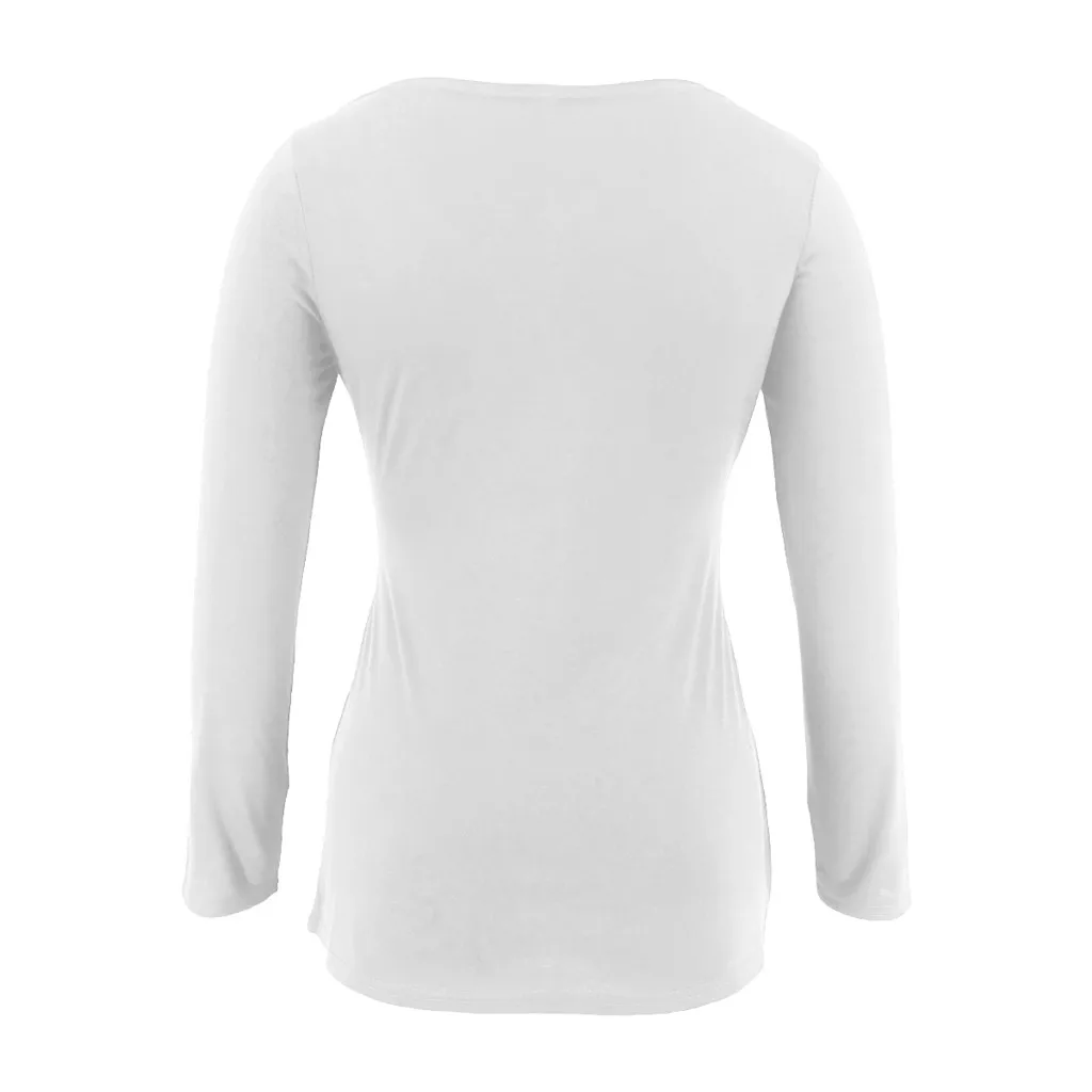 

SAGACE Nursing Shirts Casual Solid Women Maternity Nursing Top Long Sleeve Maternity Tshirt Causal Breastfeeding Clothes