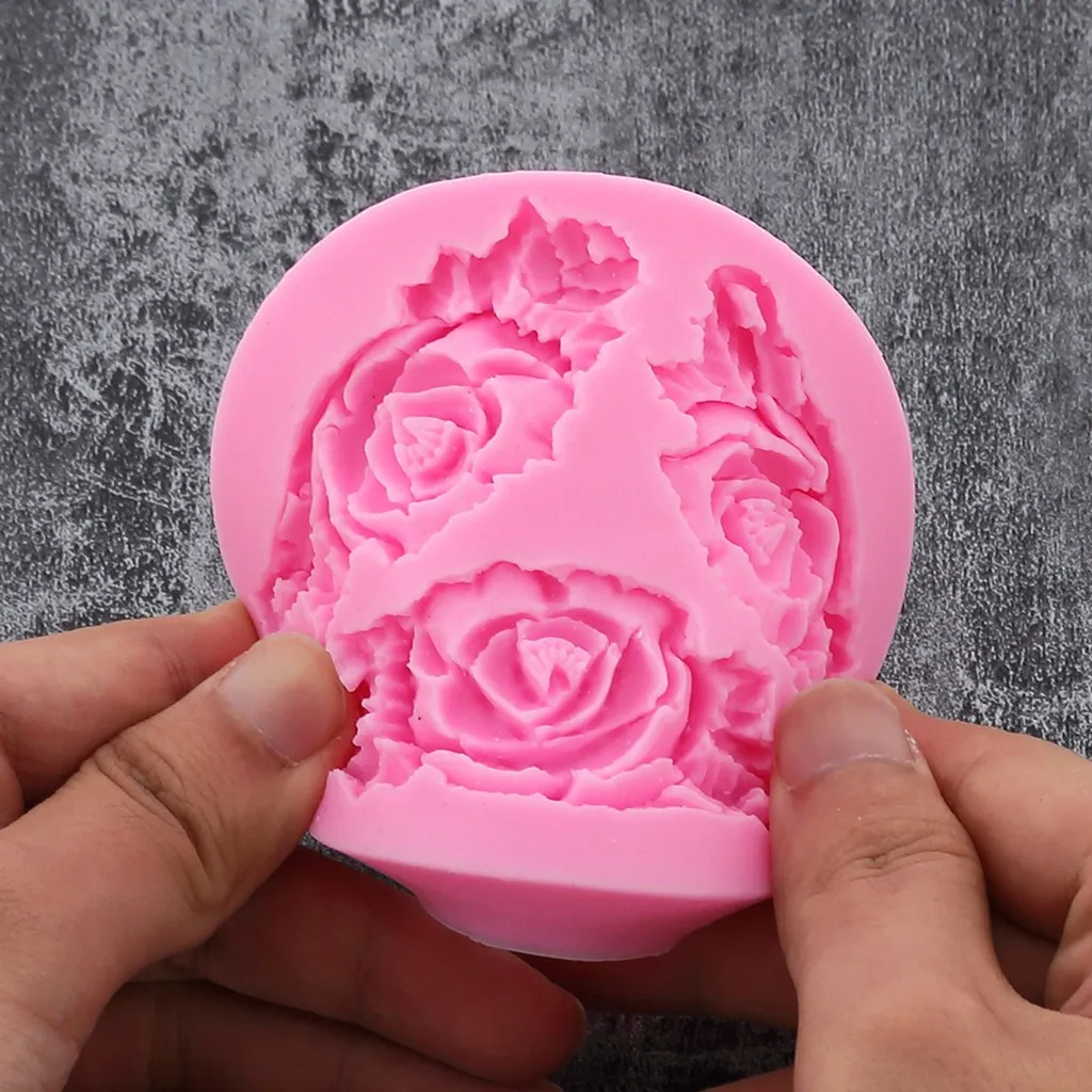 Силиконовый 3D большой цветок розы помадка торт форма для заливки шоколада