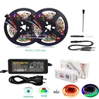 WS2811 30 светодиодовм 5050 RGB полноцветная светодиодная полоса освещения + SP107E Музыка смартфон управление через приложение светодиодный + светодиодный Светодиодный комплект питания