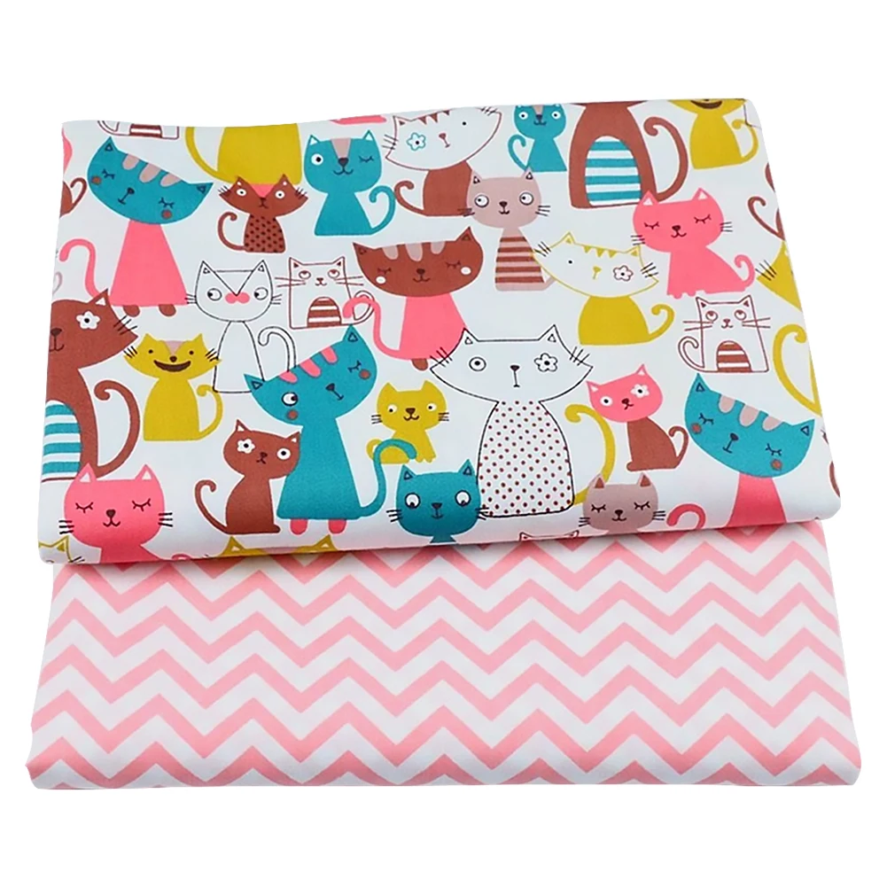 

2pcs Adults Kids Cotton Fabric Printed Cloth Sewing Quilting DIY Home Fabrics for Patchwork Needlework DIY Handmade Accessories