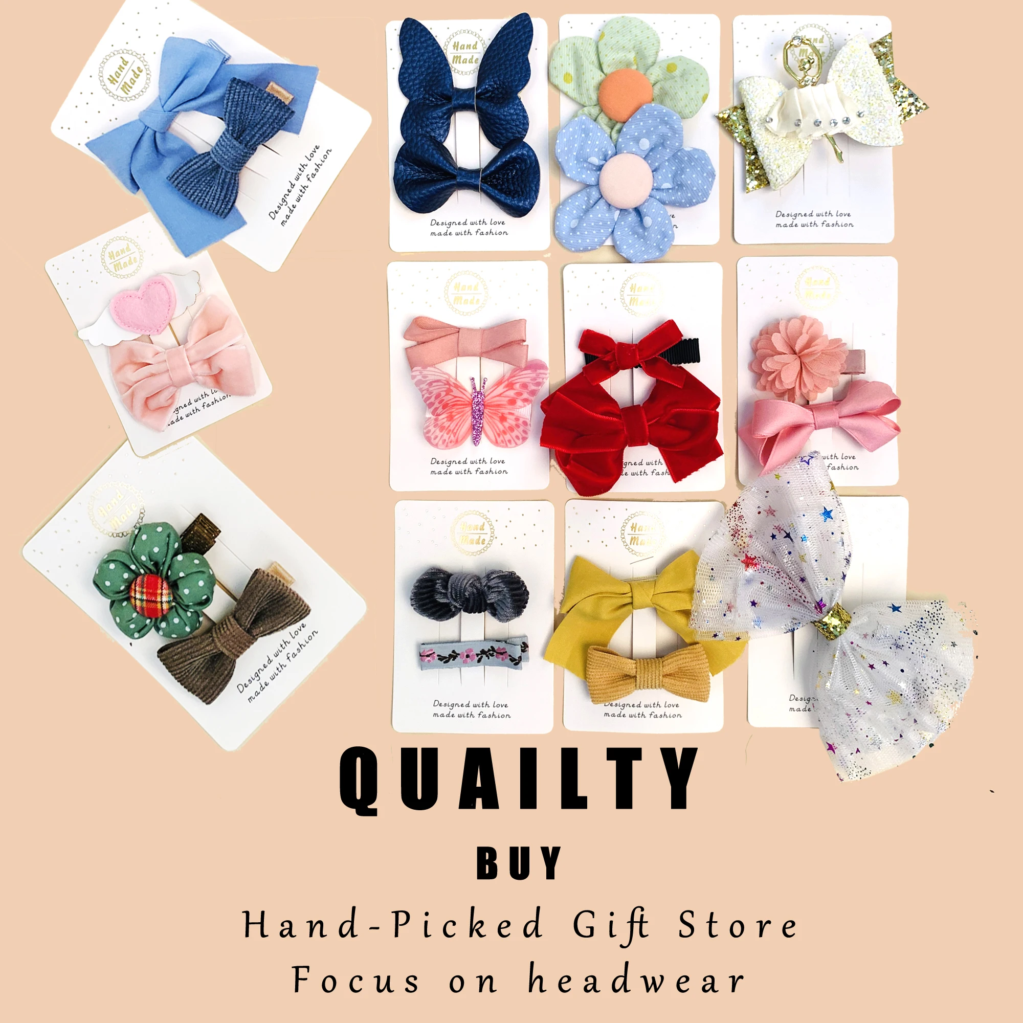 

2 Pcs/set Goods for girls Bow headdress HairpinGirls classic hairpins trendy hair accessories Pretty clip Net Red Hairpin