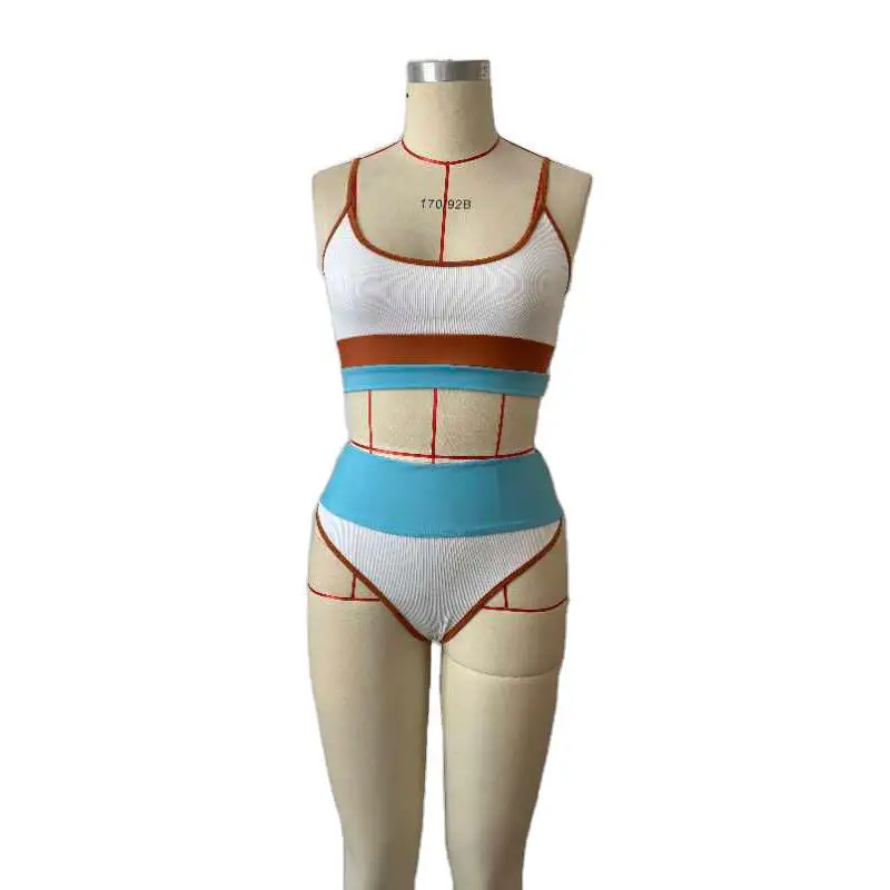 

2021 Women's Tracksuit Summer 2pcs Yoga Suit Fitness Shorts Set Workout Tube Top Sports Bra Push Up Shorts Briefs Beach Swimsuit