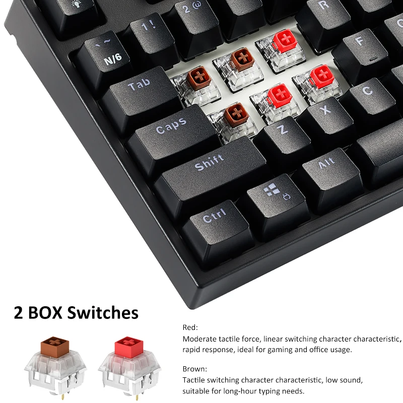 hexgears k520 87 keys gaming mechanical keyboard waterproof kailh box switch single backlit keyboard for tablet desktop russian free global shipping