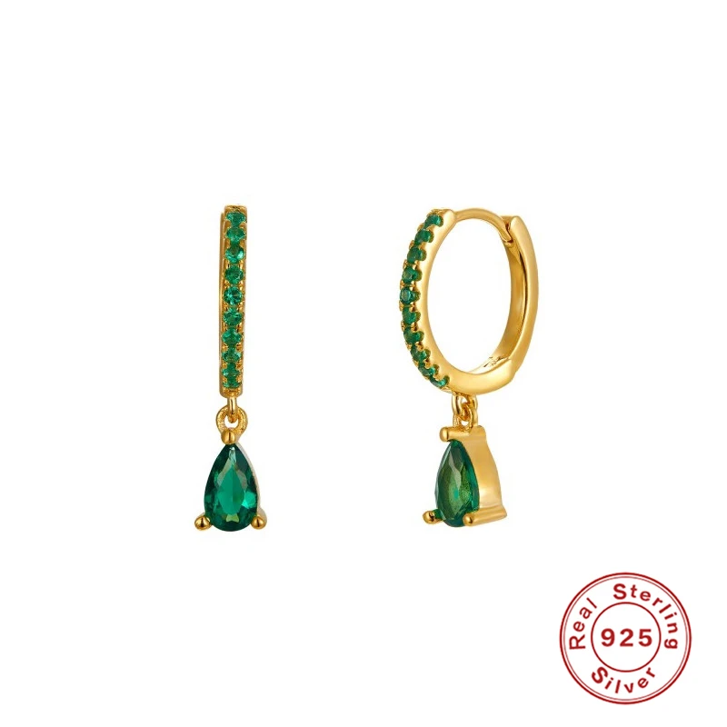 Женские серьги-гвоздики с кристаллами циркония ROXI зеленые Разноцветные Летние