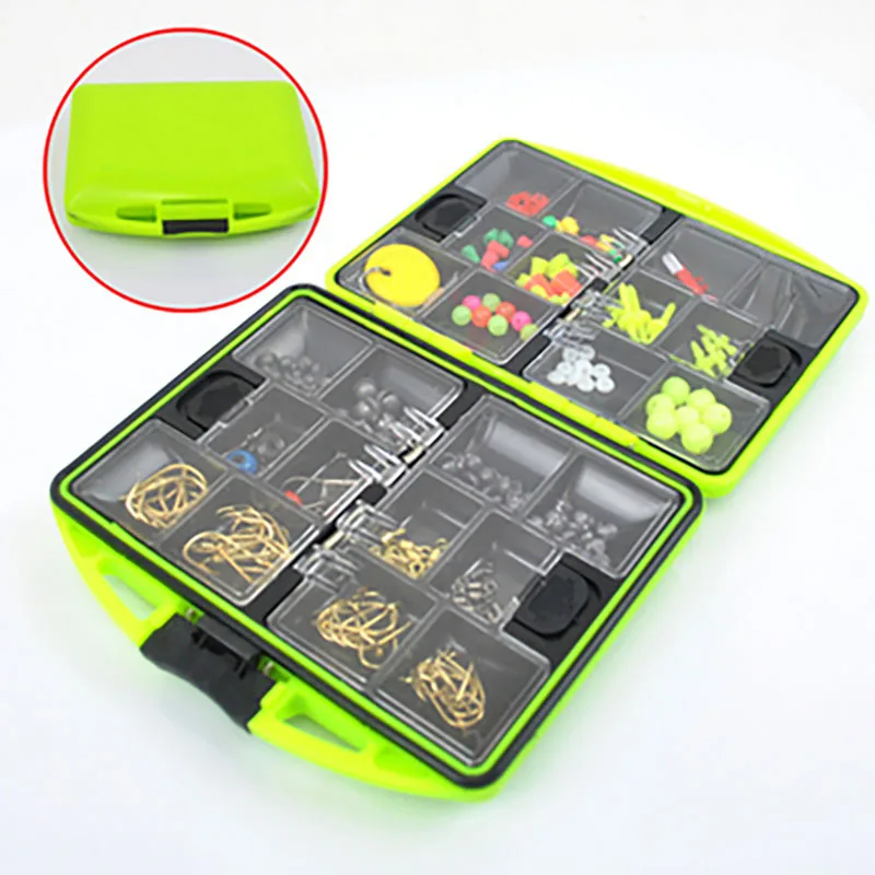 

110pcs Fishing Accessories Kit Set With Fishing Tackle Box Including Fishing Sinker Weights Fishing Swivels Snaps Jig Hook Pesca