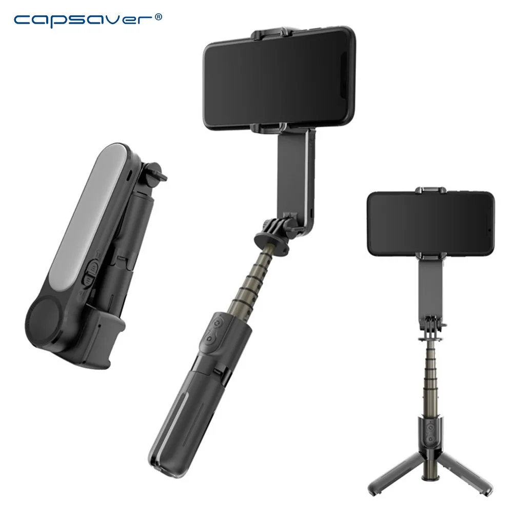 

capsaver Selfie Stick Handheld Gimbal Stabilizer Support Bluetooth with LED Fill Light Tripod for Phone Photo Video Live Mini