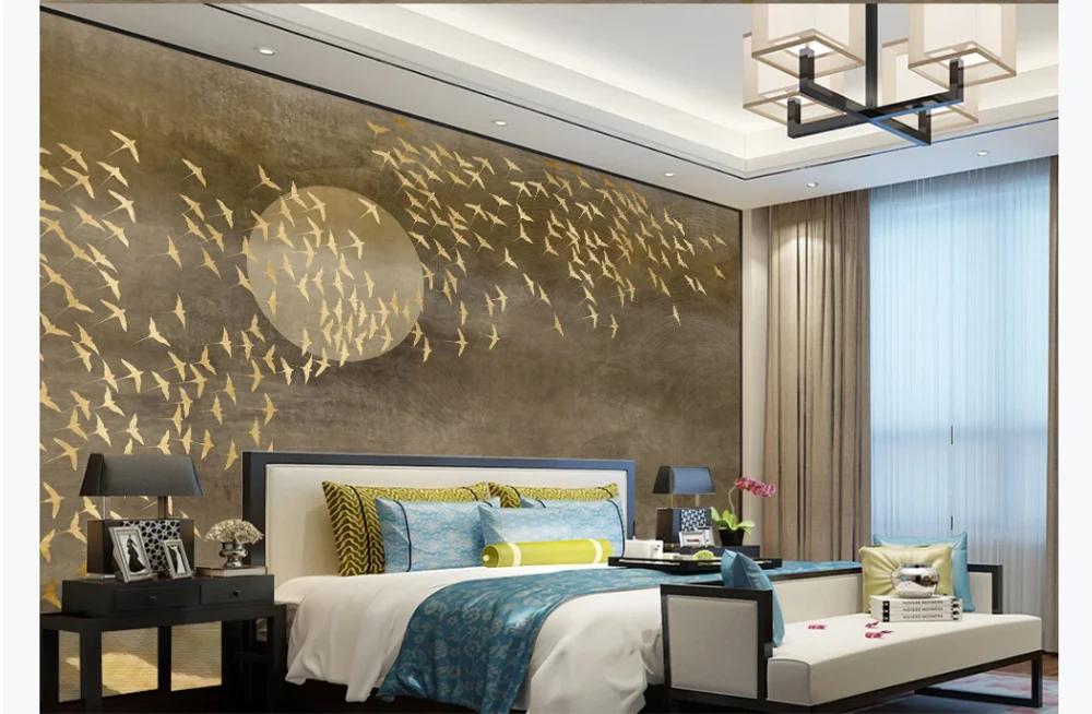 Индивидуальная 3D настенная роспись новые китайские Настенные обои Chidori для