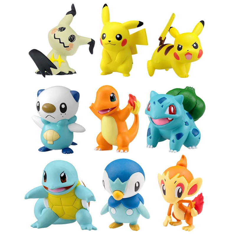 

TAKARA TOMY Genuine Pokemon Pikachu Meowth Turtwig Mew Rowlet Piplup Popplio Chimchar Limited Rare Action Figure Model Toys