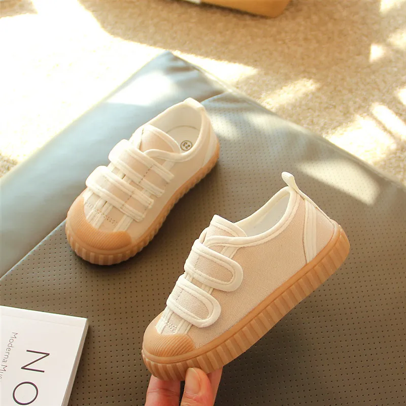 

Girls Canvas Shoes 2021 Spring New Children's Board Shoes Baby Soft-soled Cloth Shoes Kindergarten White Shoes Boys Shoes