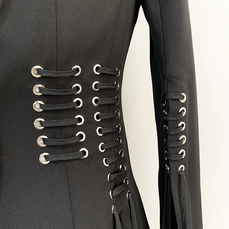 Уникальный подиумный Дизайнерский Жакет с металлическим отверстием для женщин