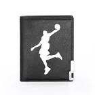 Высококачественный роскошный кожаный кошелек с изображением баскетбольного спорта, держатель для кредитных карт, короткий тонкий мужской кошелек для мужчин