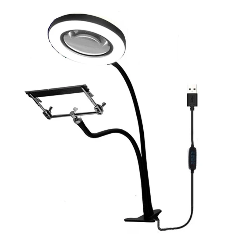 USB светодиодные очки лупа лампа сделай сам для пайки третья рука гибкие ручки