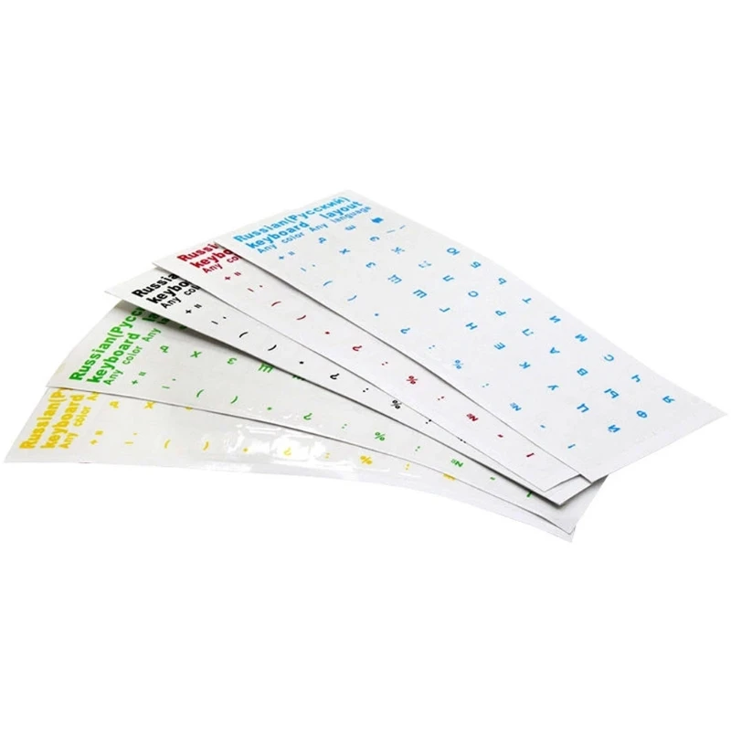 Русские буквы-Стикеры для клавиатуры 2 шт. черные/синие/зеленые/красные/желтые