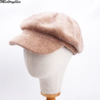 meltryllisnew corduroy octagonal hat women fashion solid color berets soft retro newsboy cap female warm winter hats