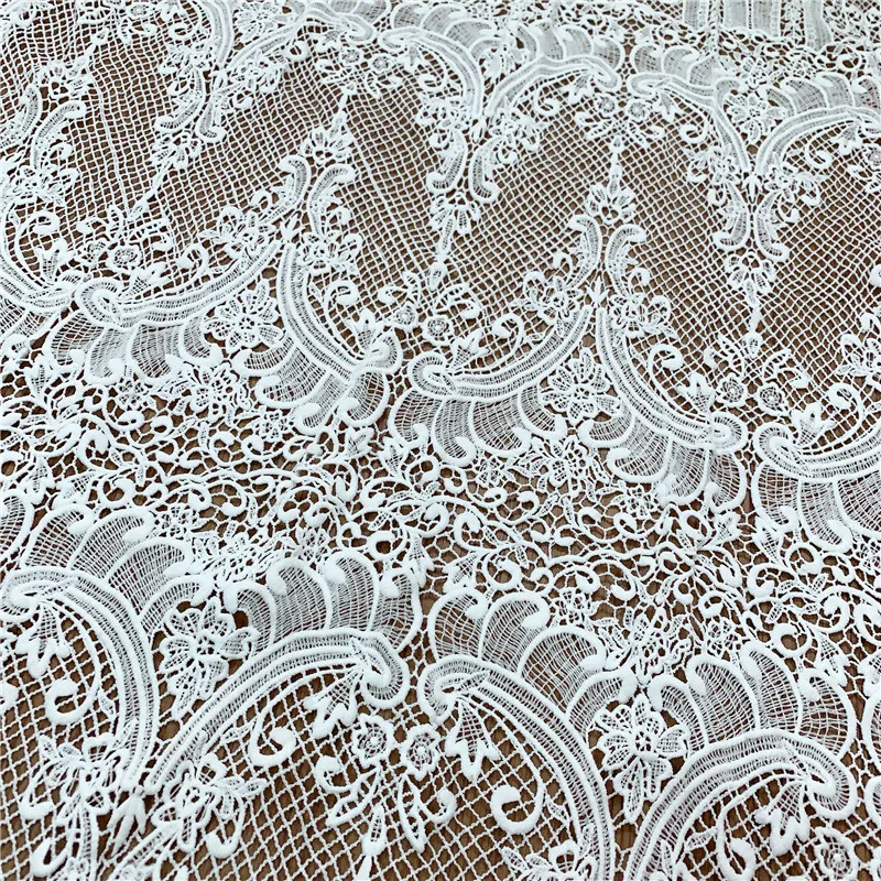 1 ярд 120 см белая высококачественная гипюровая кружевная ткань свадебное платье