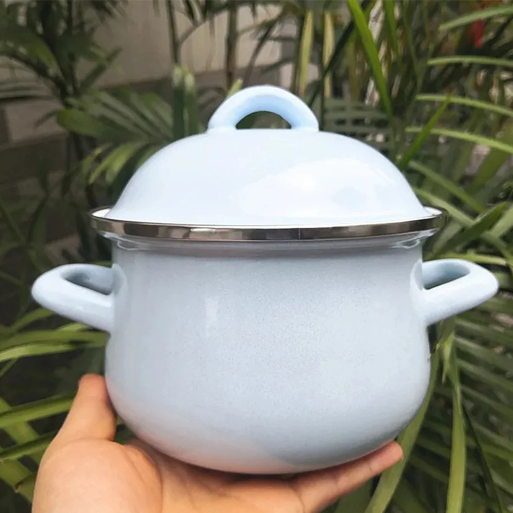 Эмалированные складские кастрюли с крышкой многофункциональная суповая