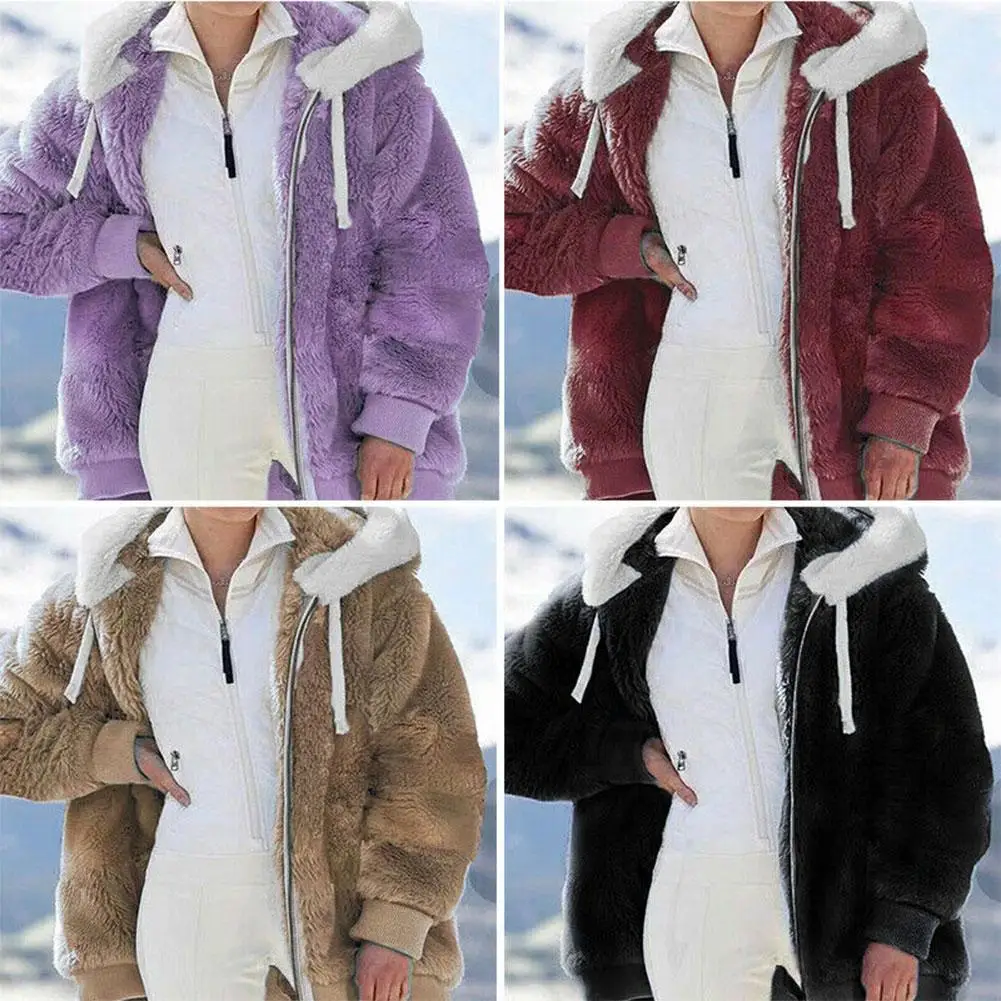 Женское пальто из искусственного меха новинка 2021 зимняя теплая куртка с