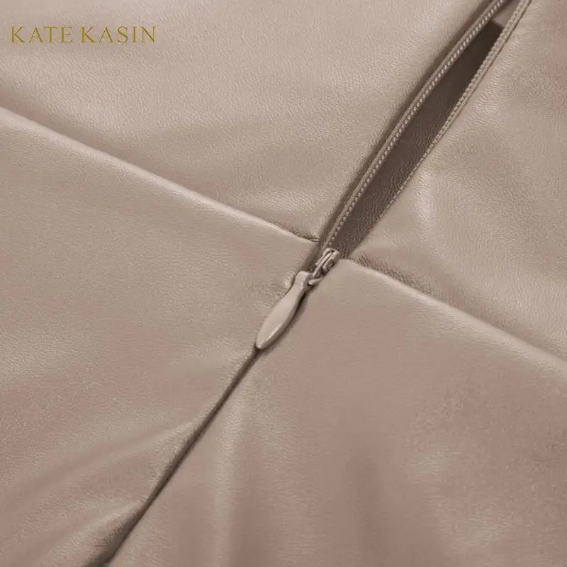 Kate Kasin, Женская винтажная юбка-карандаш из искусственной кожи, облегающая Талия, облегающая, миди, облегающая, вечерние, для работы, юбка, сексуальная, однотонная, юбка из искусственной кожи