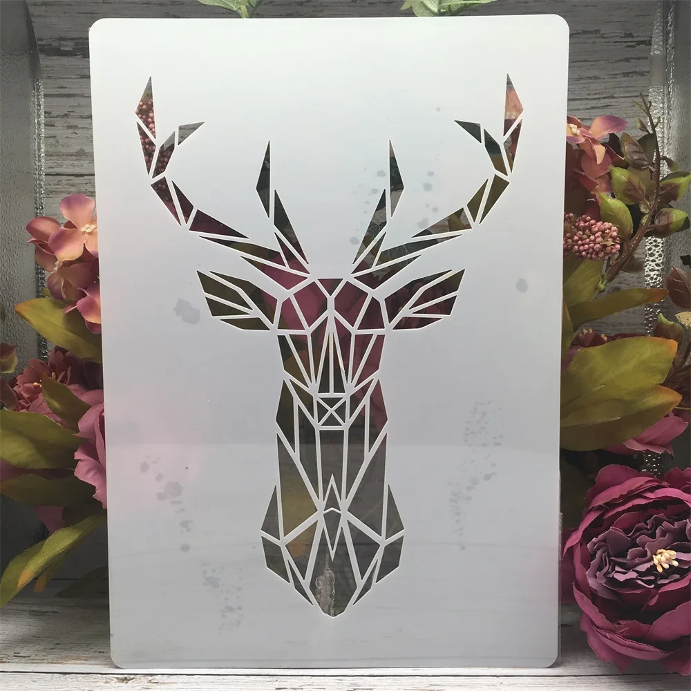 

A4 29cm 3D Deer Reindeer DIY Layering Stencils Wall Painting Scrapbook Coloring Embossing Album Decorative Template