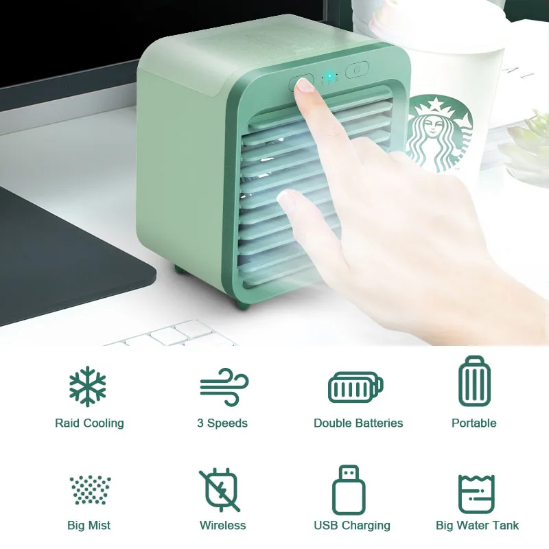 Портативный мини кондиционер Настольный вентилятор 5000 мАч USB|Вентиляторы| |