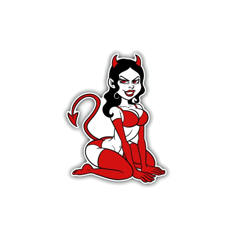 Aliauto Fashion Sexy Devil Woman Love Car Sticker Funny PVC Decal for Volkswagen Polo Golf Audi A4 A6 C5 Q3 10CM*13CM | Автомобили и