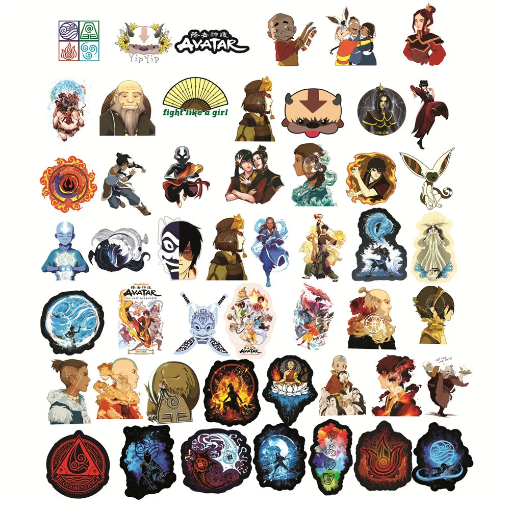 

10/50PCS Avatar The Last Airbender Anime Stickers Skateboard Fridge Guitar Laptop Motorcycle Luggage Classic Toy Sticker for Kid