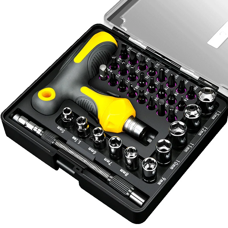 Ratchet screwdriver bit set Household universal T-type phillips slotted small plum blossom screwdriver Socket combination tools
Ratchet screwdriver bit set Household universal T-type phillips slotted small plum blossom screwdriver Socket combination tools