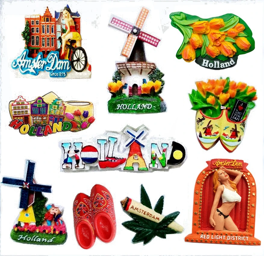 

Netherlands Amsterdam Tulip Windmill 3D Fridge Magnets Tourism Souvenirs Refrigerator Magnetic Stickers Home Decortion