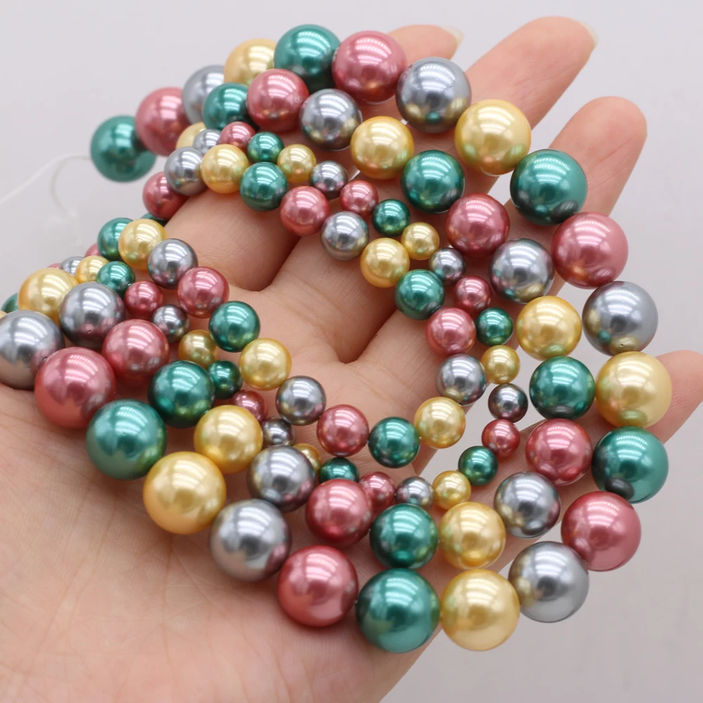 Купи Yachu 100% Natural Pearl Round Mixed Color Shell Beads For Ladies Bead Making DIY Necklace Bracelet Jewelry Gift Accessories за 216 рублей в магазине AliExpress