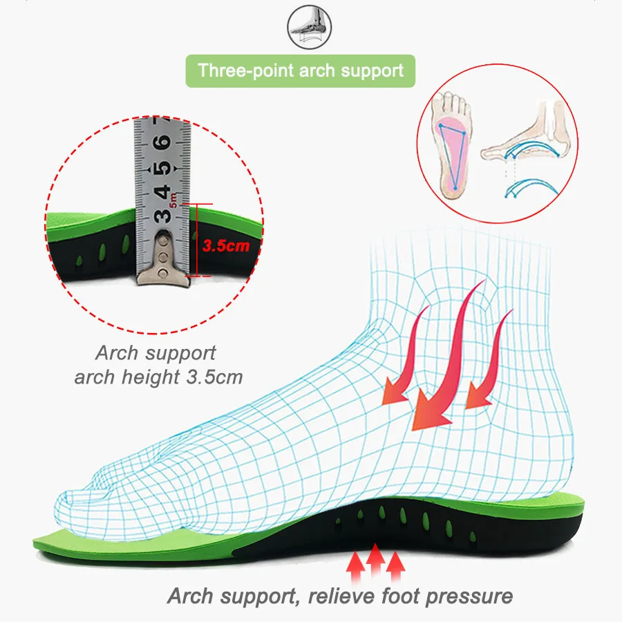 High Quality EVA Orthotic Insole For Flat Feet Arch Support Orthopedic Shoes Sole Insoles For Men Women Heel Pain Shoe Pads