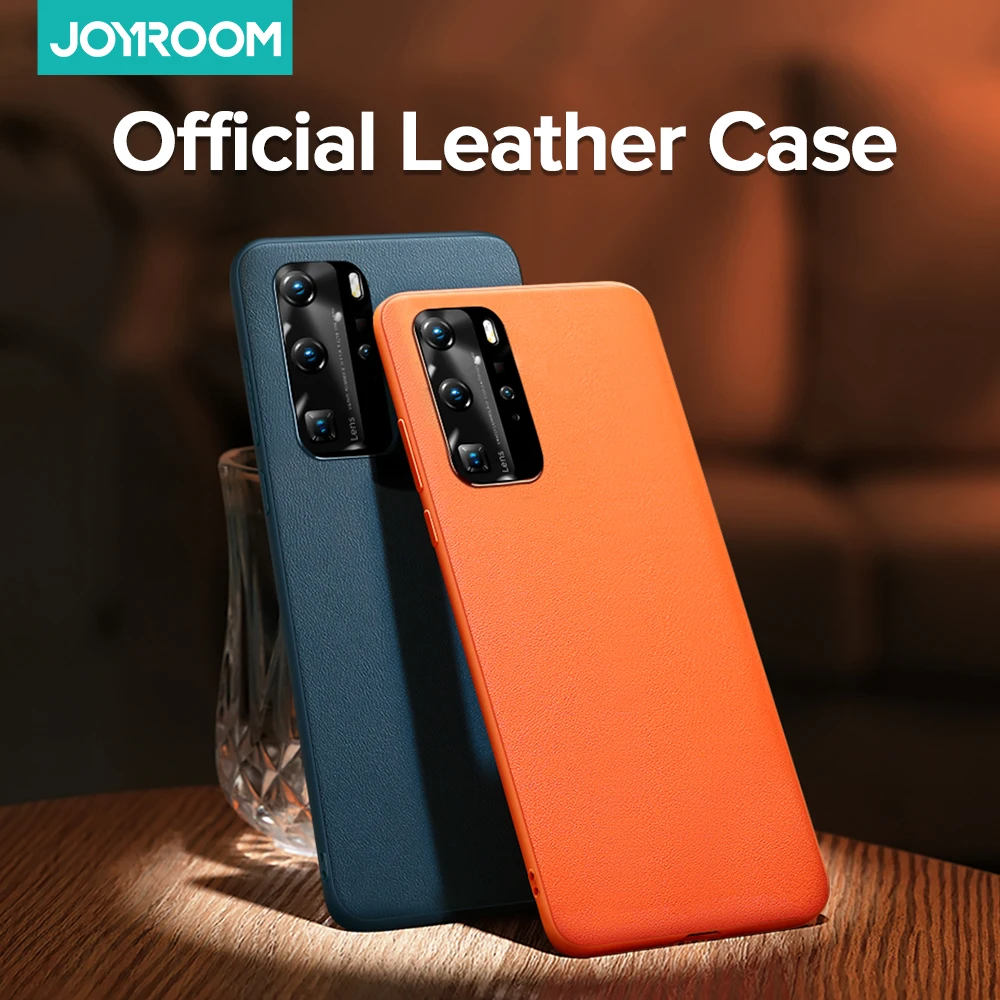 

2021 True Leather Case For Huawei P40 pro Case Shockproof Official Color Luxury Cover Joyroom Back Case For Huawei P40 P30