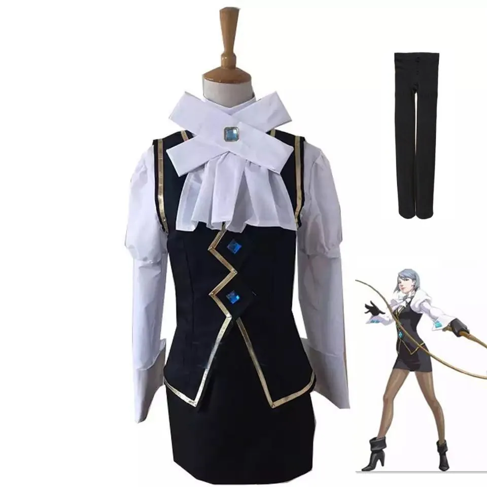 

2021 New Franziska von Karma Phoenix Wright Ace Attorney Cosplay Costume Anime Top Skirts Custom Made