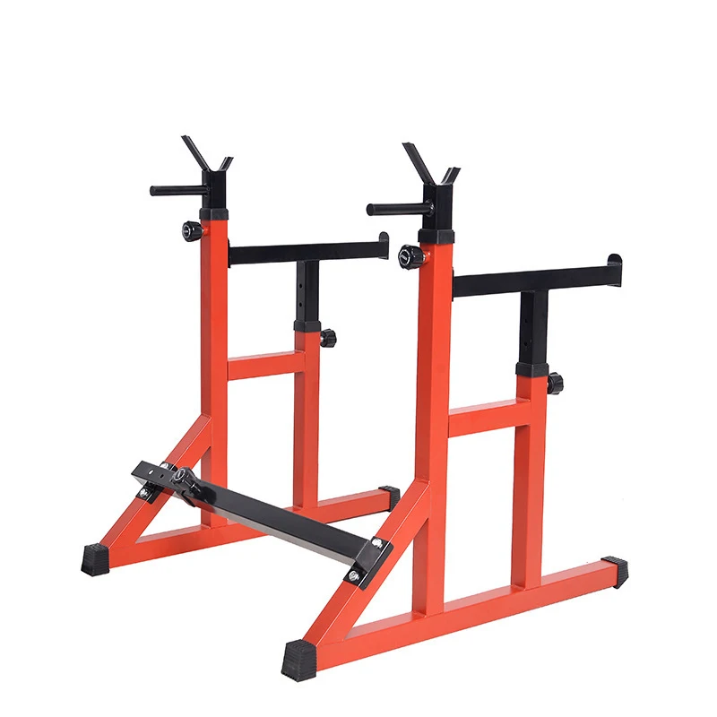 KX11 Adjustable Integrated Barbell Squat Rack Commercial Weight Lifting Barbell Rack Indoor Push Bench Barbell Semi-Frame Stand