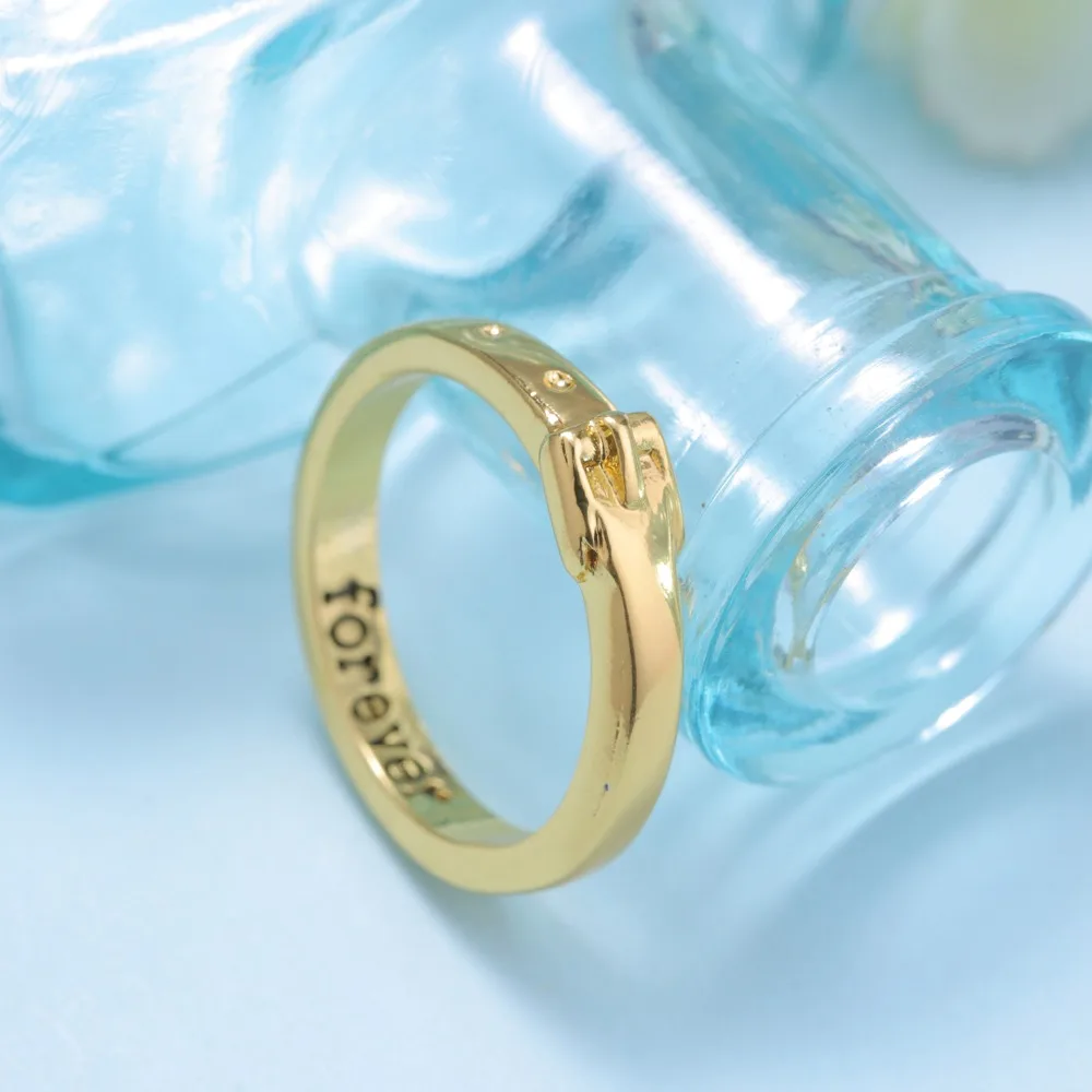 Rinhoo для женщин мужчин Forever Lover ювелирные изделия Золото Серебро Цвет Нержавеющая сталь кольцо девушка невесты Свадебные обручальные парные кольца подарок