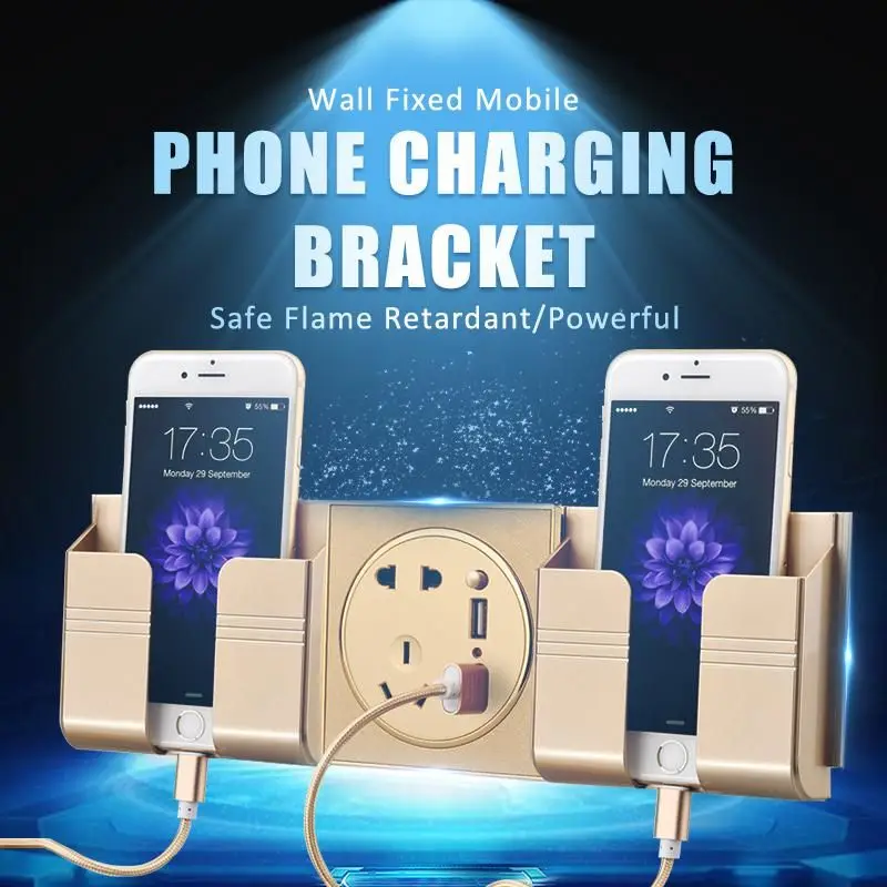 

Wall Fixed Mobile Phone Charging Wall Charger Adapter Electric Wall Charger Adapter Charging Two Phone Holder phone Accessories