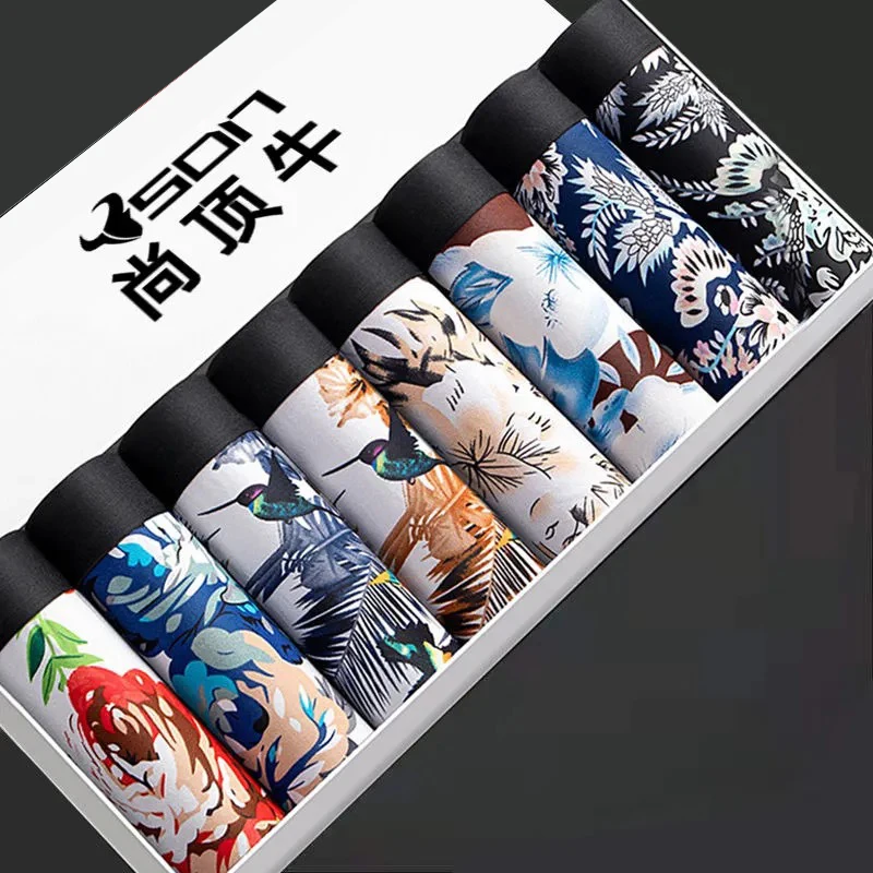 

Ice silk Men Boxer Shorts Soft Boxers Men's Plus Size Panties Men’s Underpants Male Printed Underwear Thin Boxershorts 9XL 10XL