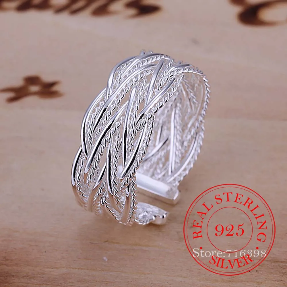 

925 Sterling Silver Rings for Women Men High-quality Female Double Cross Cz Crystal Infinity Ring Bague Argent 925 Anillos Mujer