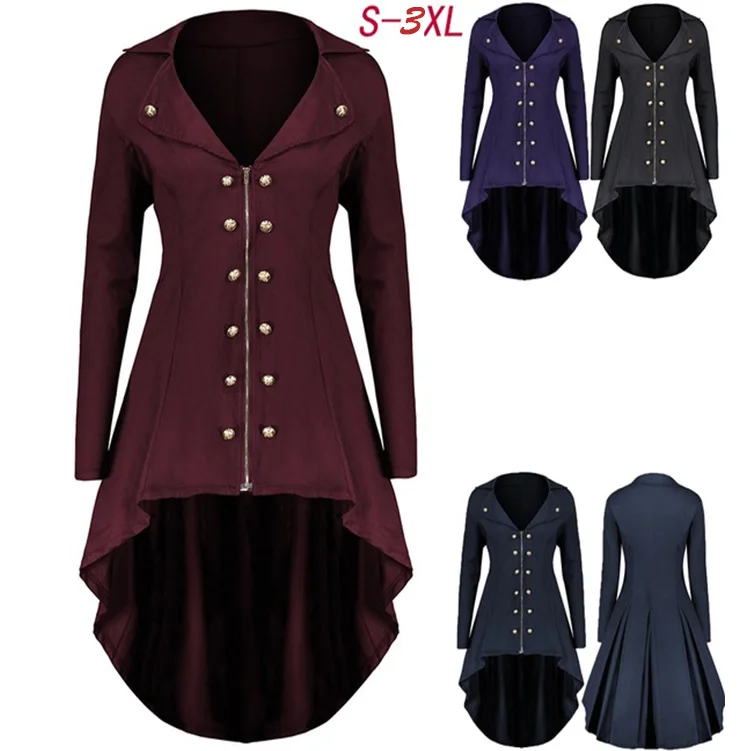 Популярный винтажный женский длинный тренчкот в викторианском стиле стимпанк с