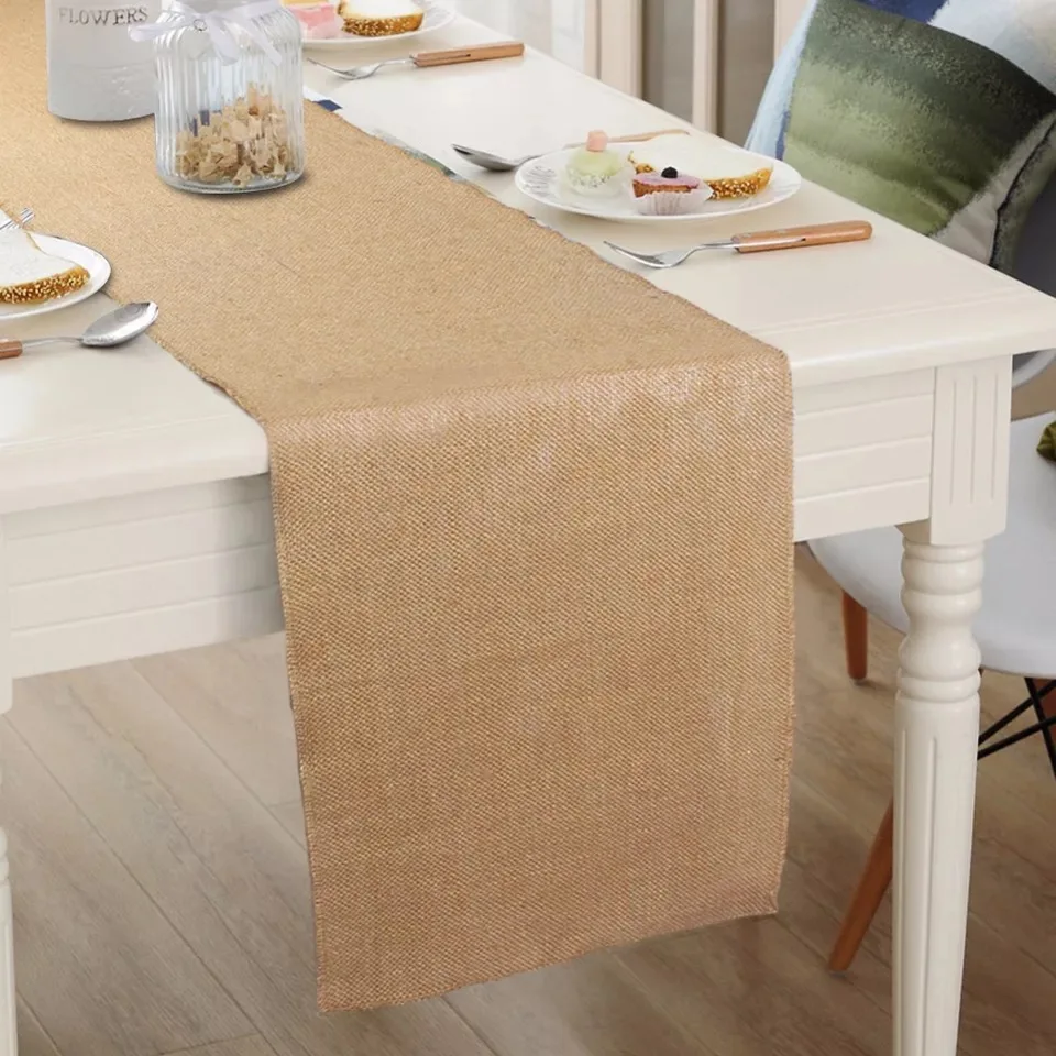 

BALLE Vintage Jute Table Runner Burlap Rustic Shabby Hessian Table Runner for Wedding Festival Party Event Decorations