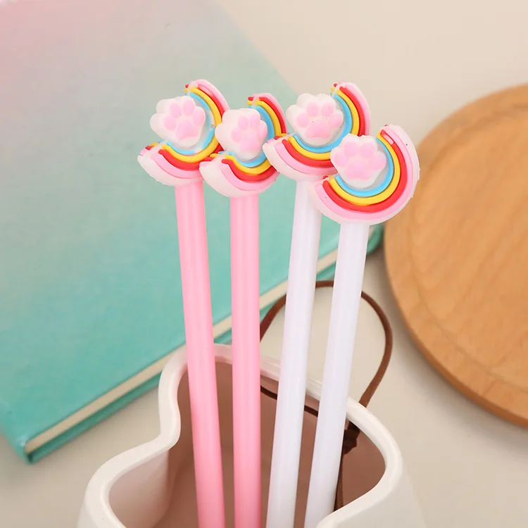 

1 piece of gel pen rainbow pen stationery cartoon gel pen cute girl heart series water-based pen learning office supplies