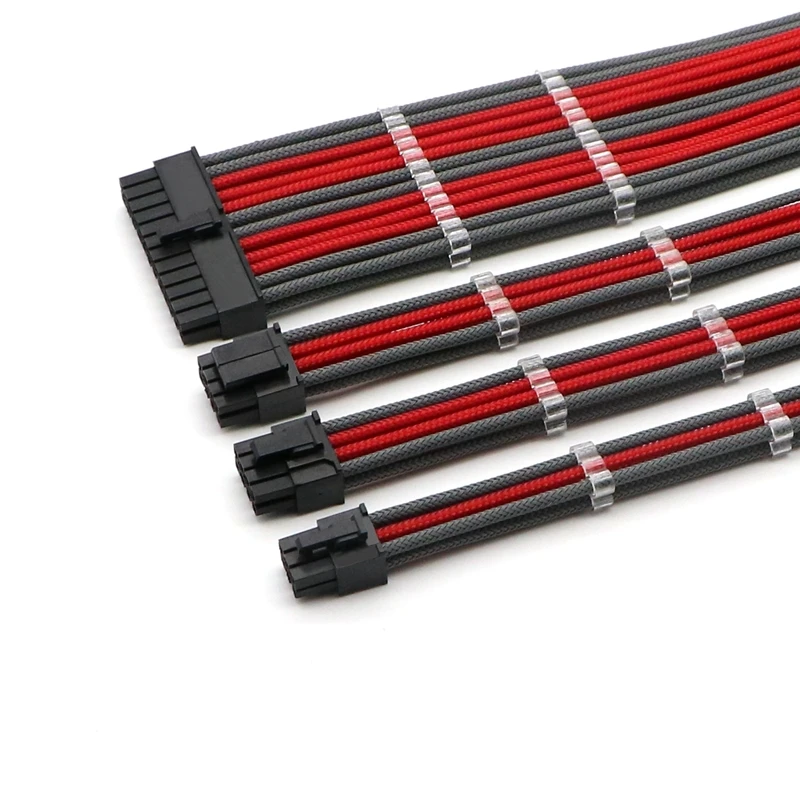 Комплект базового удлинительного кабеля смешанные цвета ATX 24Pin ЦП/EPS 4 + 4Pin GPU/PCI E 6