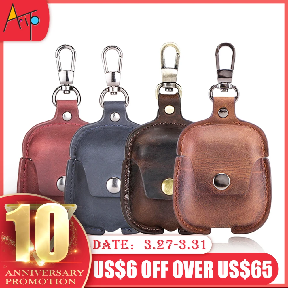 Роскошный Ретро чехол из натуральной кожи для AirPods 1 2 противоударный красивый